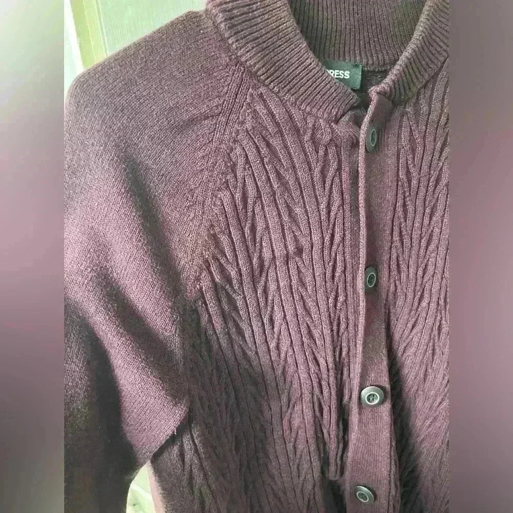 Express brand burgundy knit‎ button down cardigan
